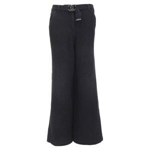 Chanel cotton cc chain buckle belt wide leg bell pants